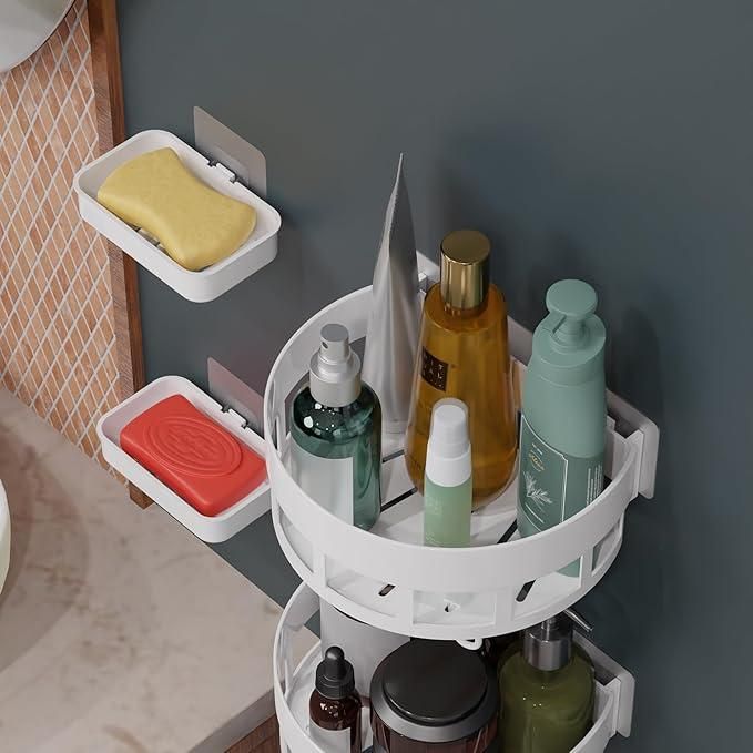 Bathroom Shelves with Hooks (Pack of 2)